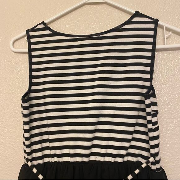 Speechless Girls Black white stripe mesh formal special occasion hi low dress 12 - Picture 6 of 12
